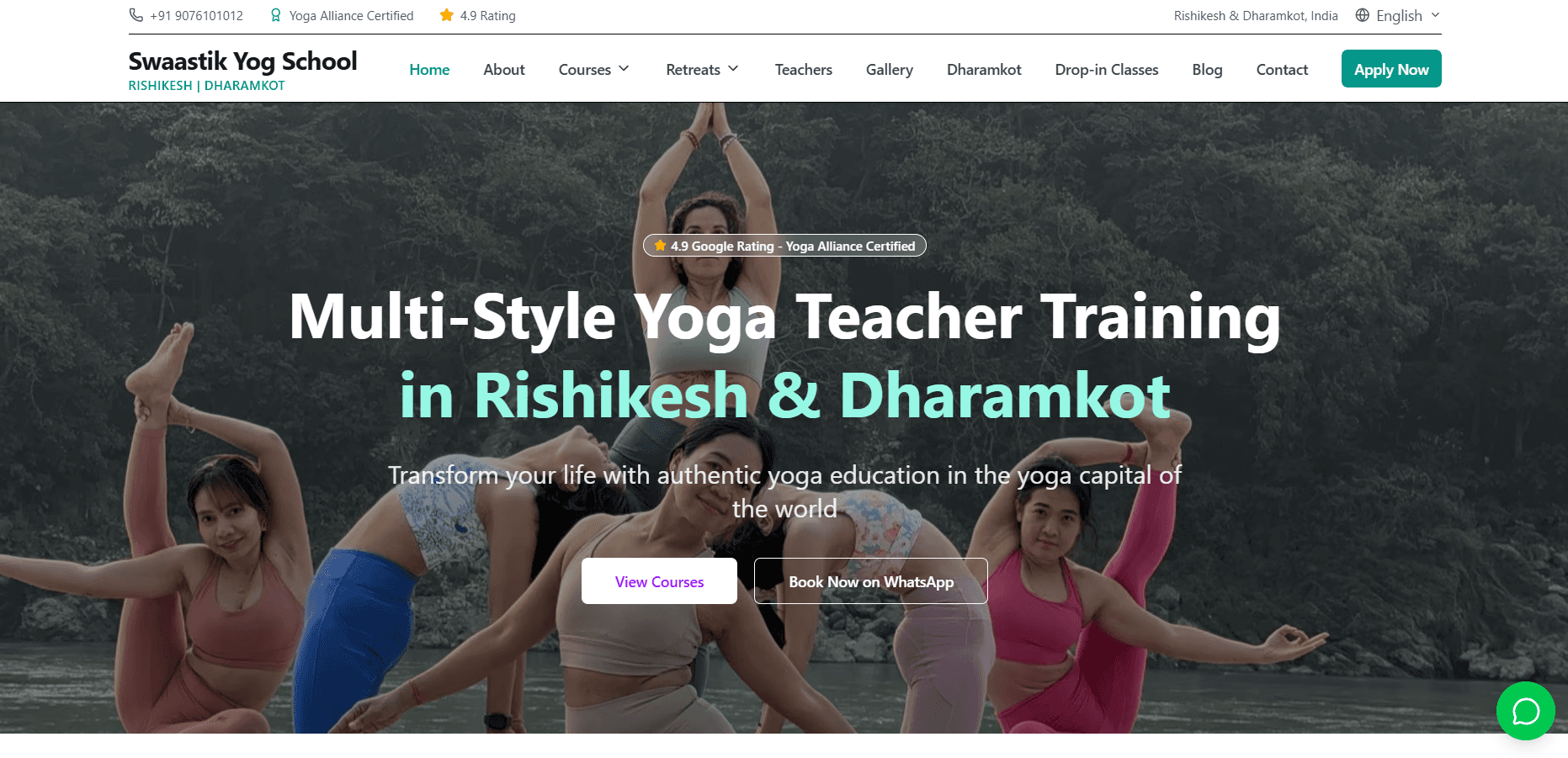 Swaastik Yog School — website built by YogaSEO